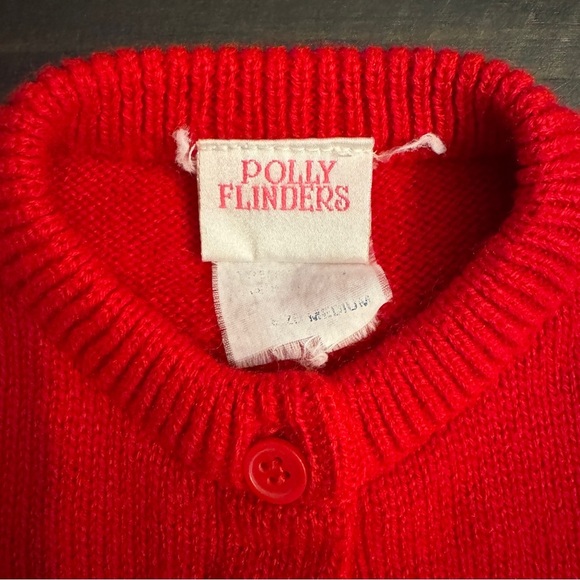 Vintage Polly Flinders Toddler Sweater Red Cardigan Size Medium Embroidered Duck - Picture 5 of 8